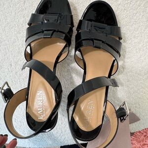 Ralph Lauren Black Patent Sandals